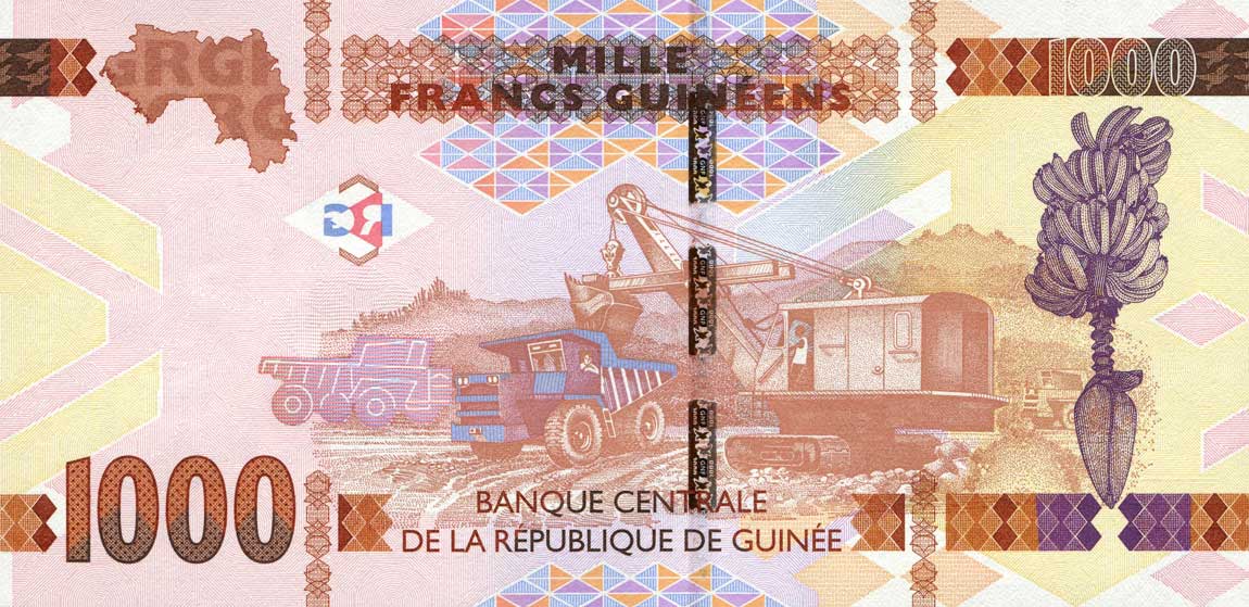 Back of Guinea p48a: 1000 Francs from 2015