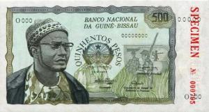 p3s from Guinea-Bissau: 500 Pesos from 1975