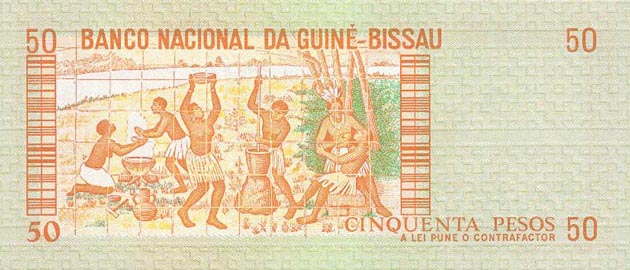 Back of Guinea-Bissau p5a: 50 Pesos from 1983