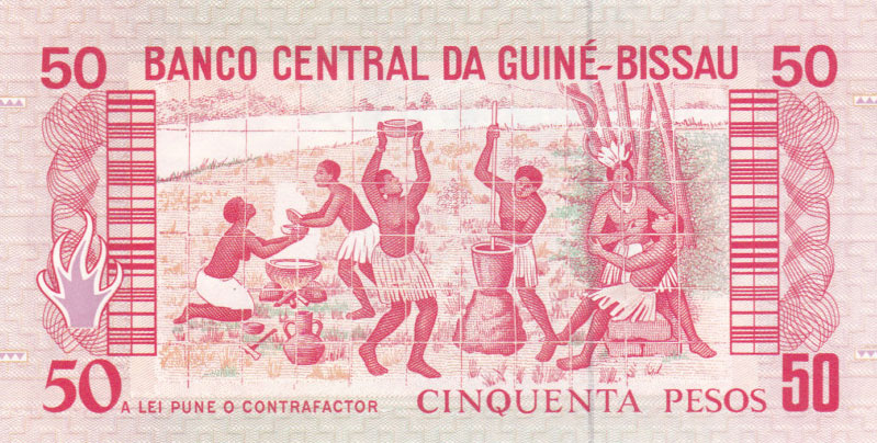 Back of Guinea-Bissau p10: 50 Pesos from 1990