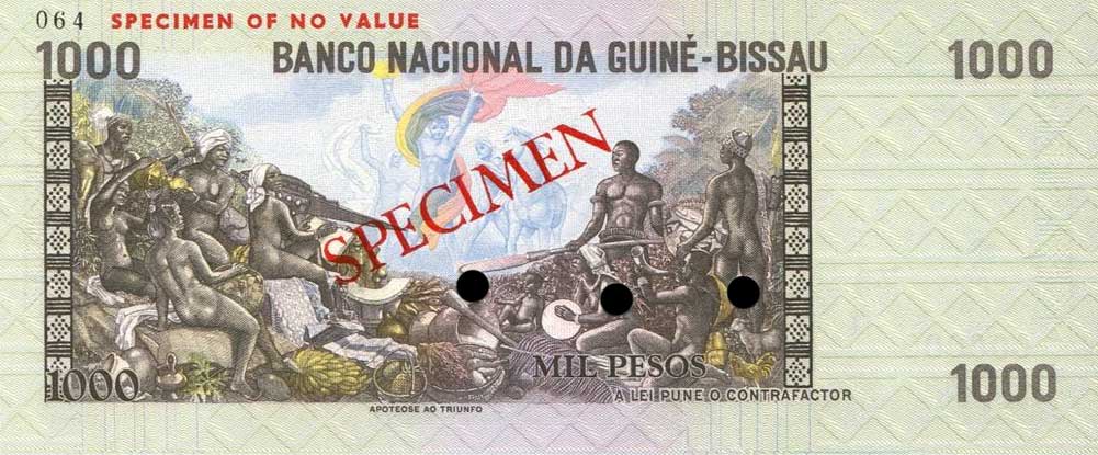 Back of Guinea-Bissau p8s: 1000 Pesos from 1978