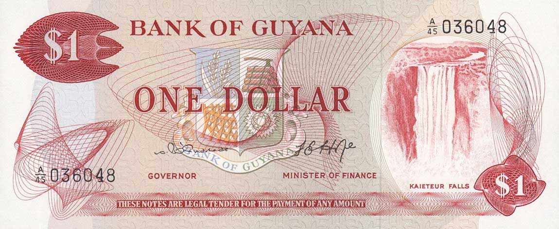 Front of Guyana p21b: 1 Dollar from 1966