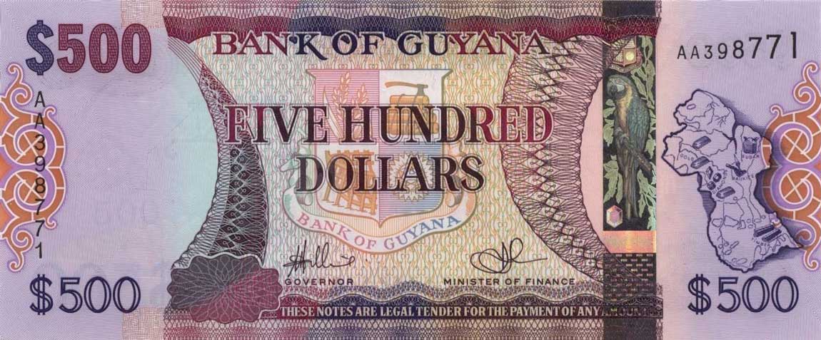 Front of Guyana p37: 500 Dollars from 2011