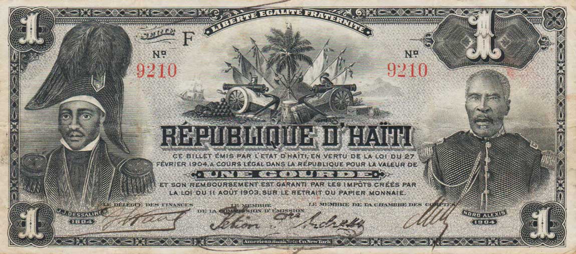 Front of Haiti p120a: 1 Gourde from 1904