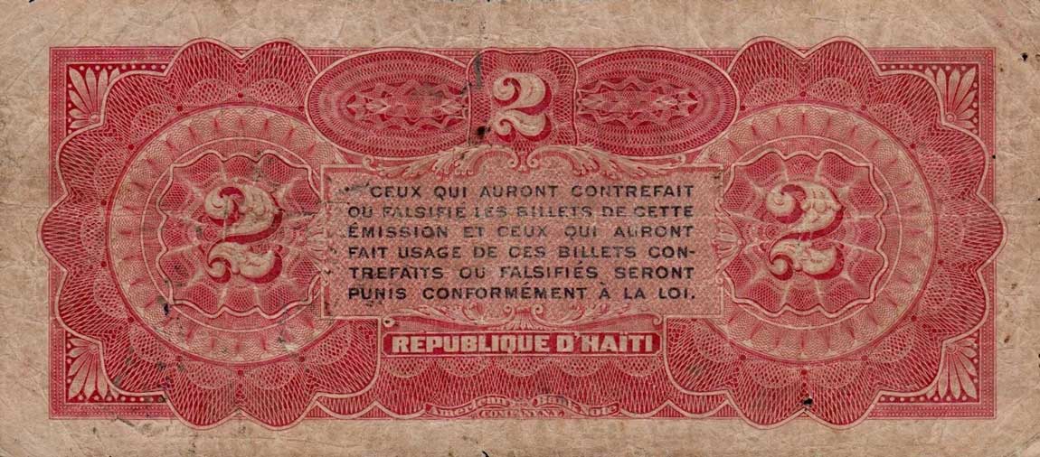 Back of Haiti p121a: 2 Gourdes from 1904
