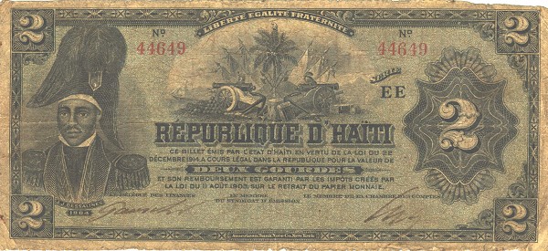 Front of Haiti p132a: 2 Gourdes from 1914