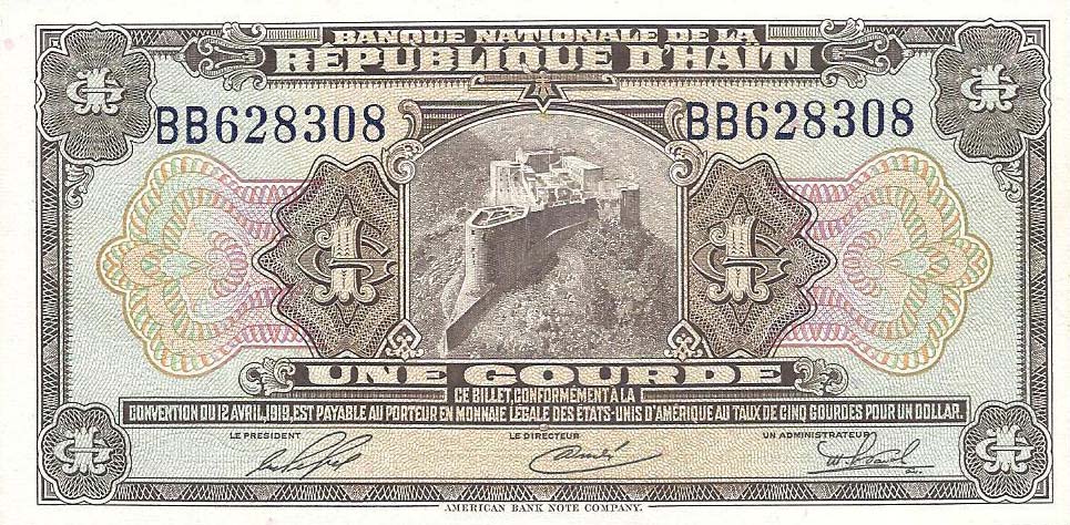 Front of Haiti p178a: 1 Gourde from 1951