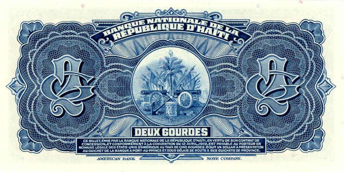 Back of Haiti p186a: 2 Gourdes from 1964