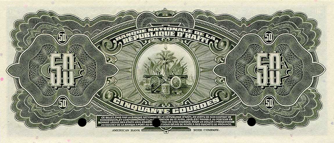 Back of Haiti p188s: 50 Gourdes from 1964