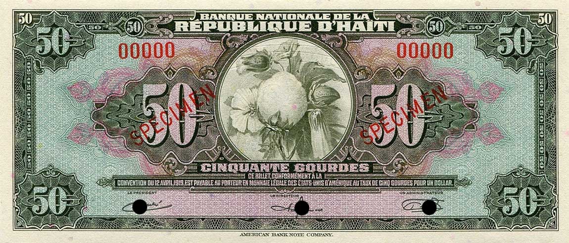 Front of Haiti p194s: 50 Gourdes from 1967