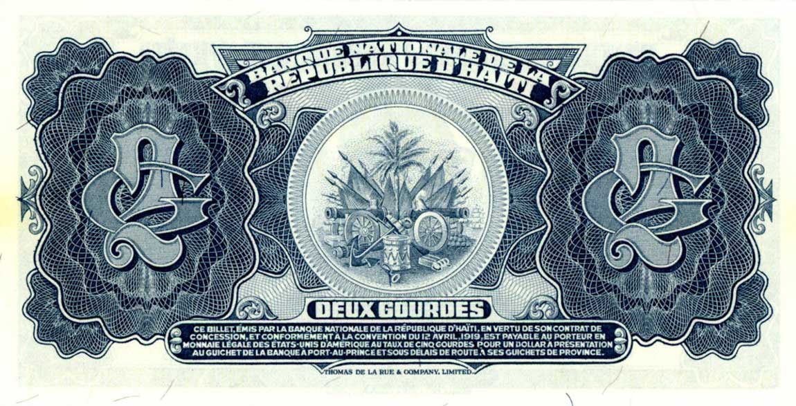 Back of Haiti p197a: 2 Gourdes from 1968