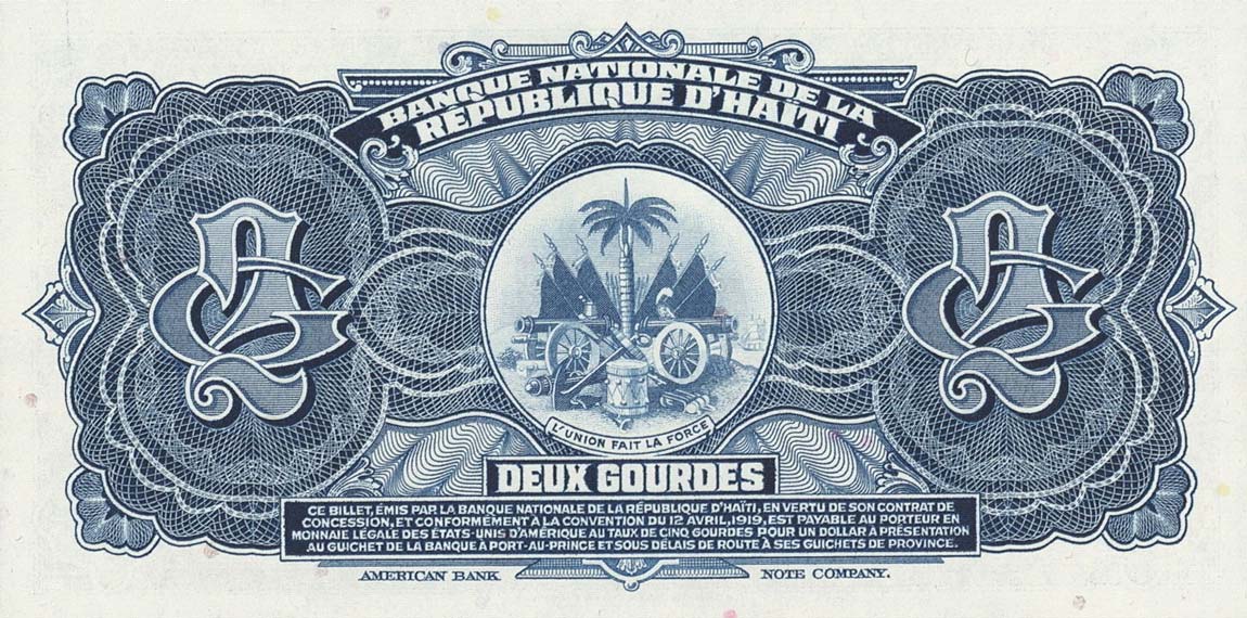 Back of Haiti p201a: 2 Gourdes from 1970