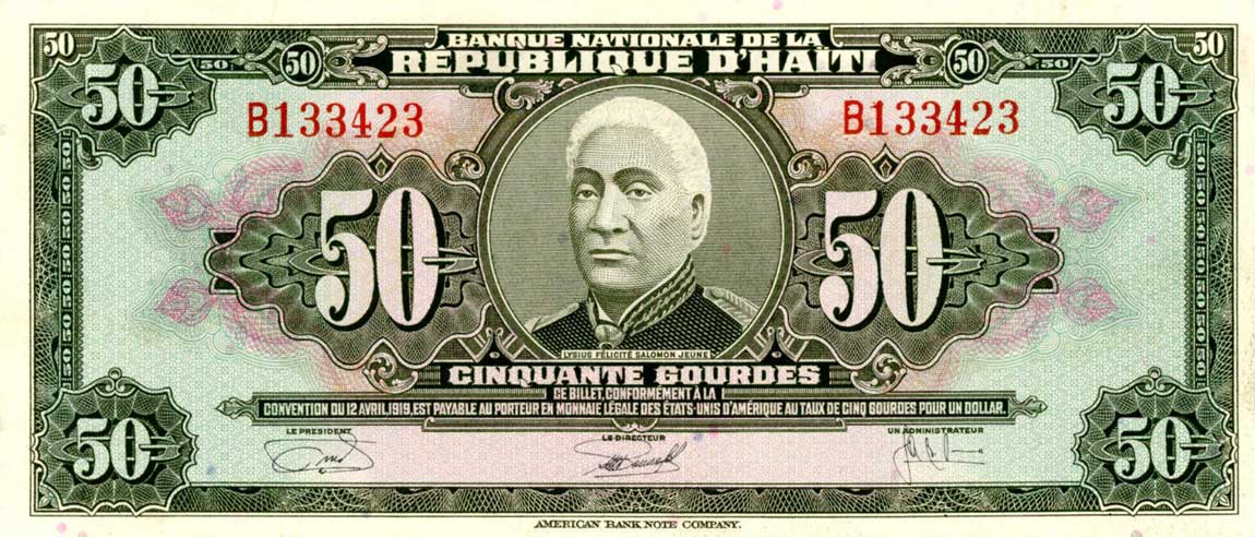 Front of Haiti p204a: 50 Gourdes from 1970