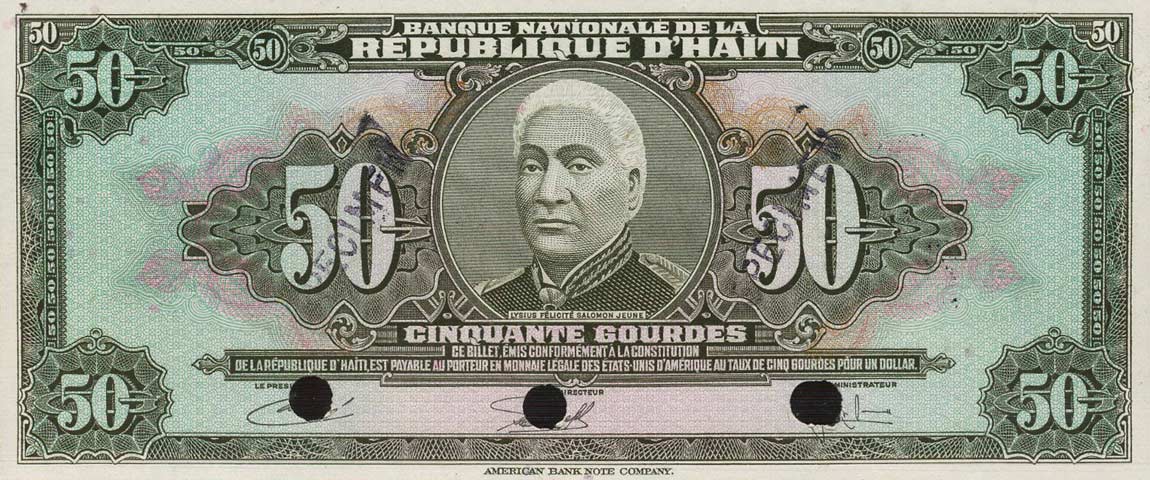 Front of Haiti p213s: 50 Gourdes from 1973