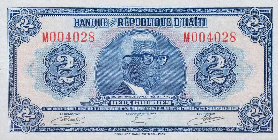 Front of Haiti p231Aa: 2 Gourdes from 1980