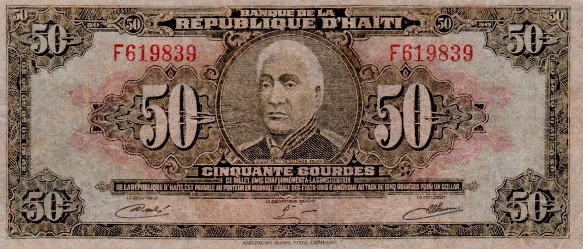 Front of Haiti p235Ab: 50 Gourdes from 1980