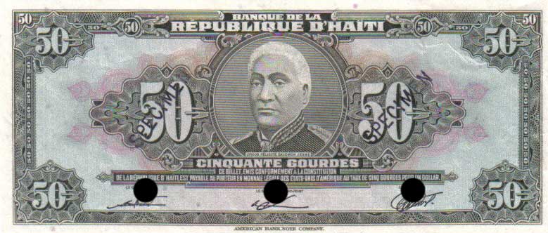 Front of Haiti p235s: 50 Gourdes from 1979