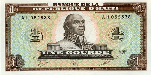 Front of Haiti p245a: 1 Gourde from 1987