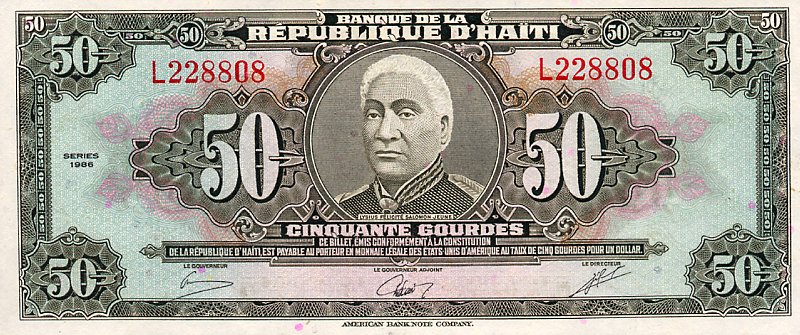 Front of Haiti p249a: 50 Gourdes from 1986