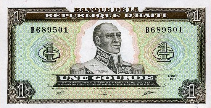 Front of Haiti p253a: 1 Gourde from 1989