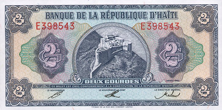 Front of Haiti p260a: 2 Gourdes from 1992