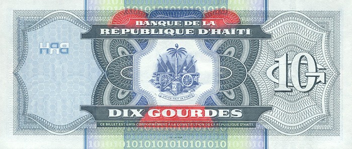 Back of Haiti p265a: 10 Gourdes from 2000