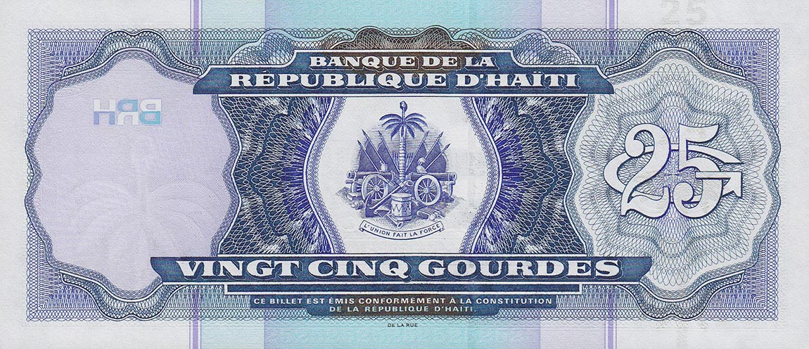 Back of Haiti p266b: 25 Gourdes from 2004