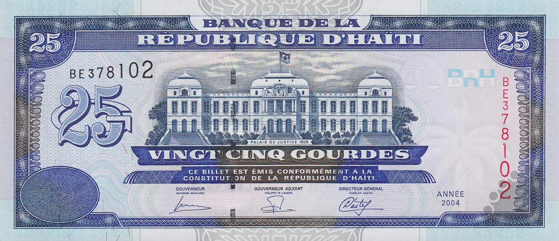 Front of Haiti p266b: 25 Gourdes from 2004