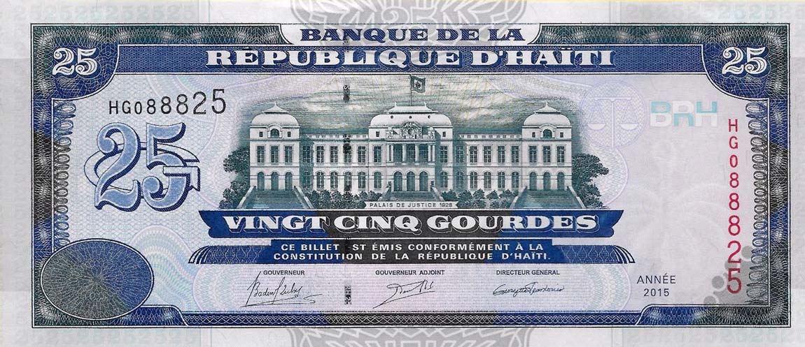 Front of Haiti p266f: 25 Gourdes from 2015