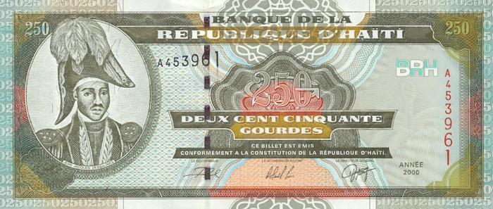 Front of Haiti p269a: 250 Gourdes from 2000