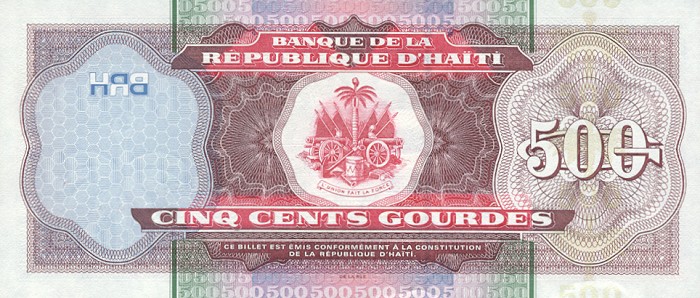 Back of Haiti p270a: 500 Gourdes from 2000