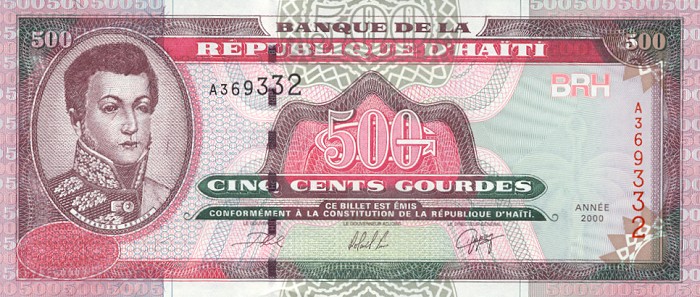 Front of Haiti p270a: 500 Gourdes from 2000