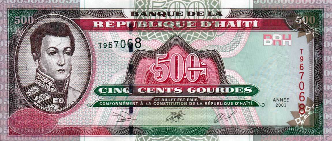 Front of Haiti p270b: 500 Gourdes from 2003