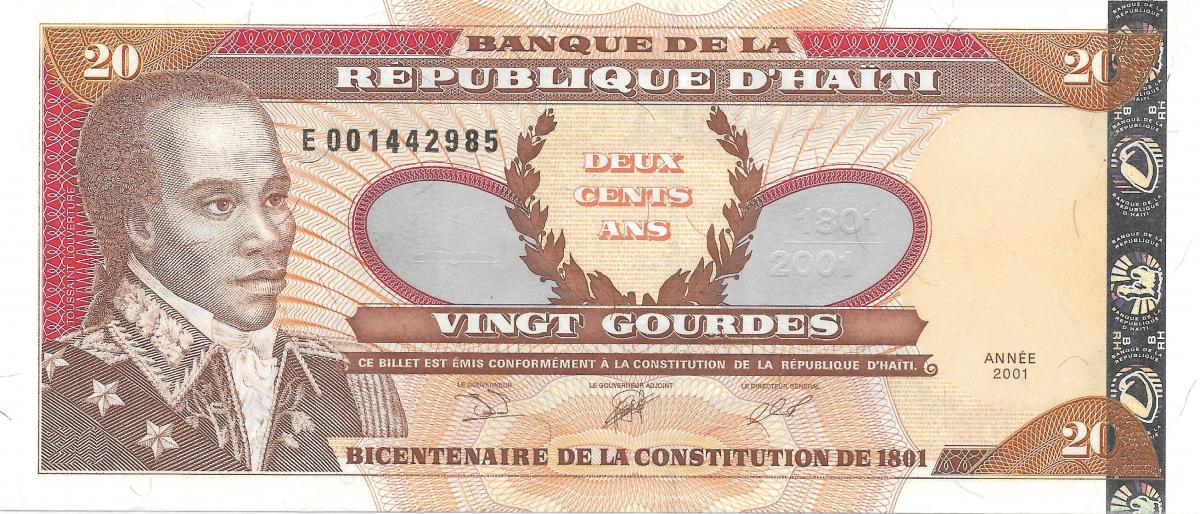 Front of Haiti p271Ab: 20 Gourdes from 2001