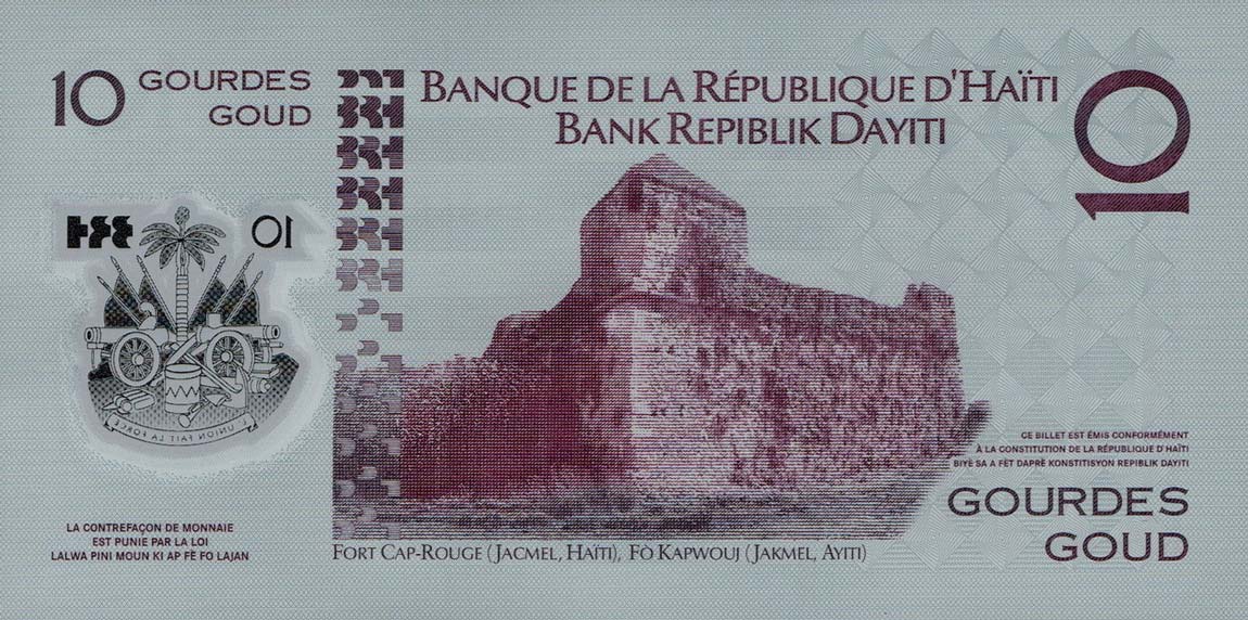 Back of Haiti p272f: 10 Gourdes from 2013