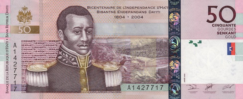 Front of Haiti p274a: 50 Gourdes from 2004