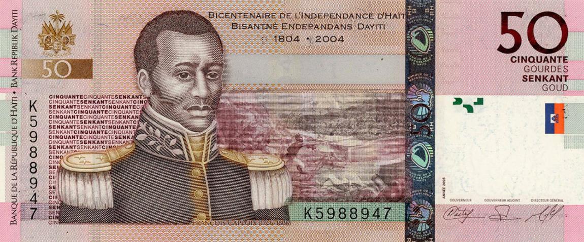 Front of Haiti p274b: 50 Gourdes from 2008