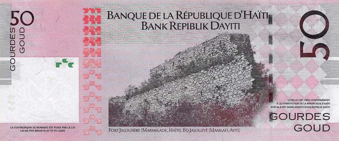 Back of Haiti p274f: 50 Gourdes from 2016