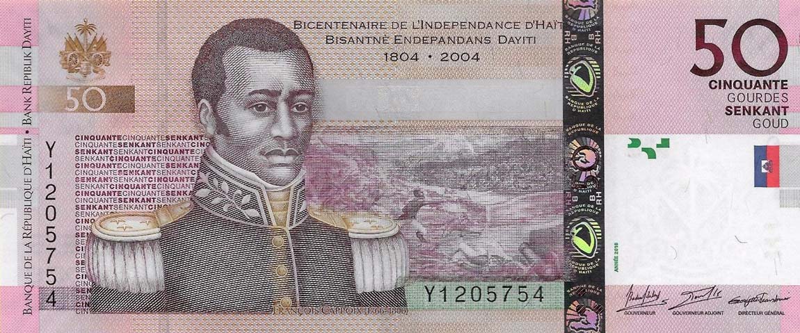 Front of Haiti p274f: 50 Gourdes from 2016