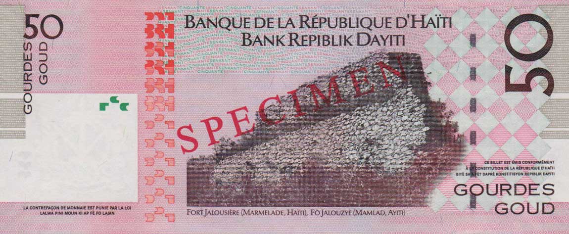 Back of Haiti p274s: 50 Gourdes from 2004