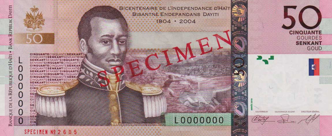 Front of Haiti p274s: 50 Gourdes from 2004