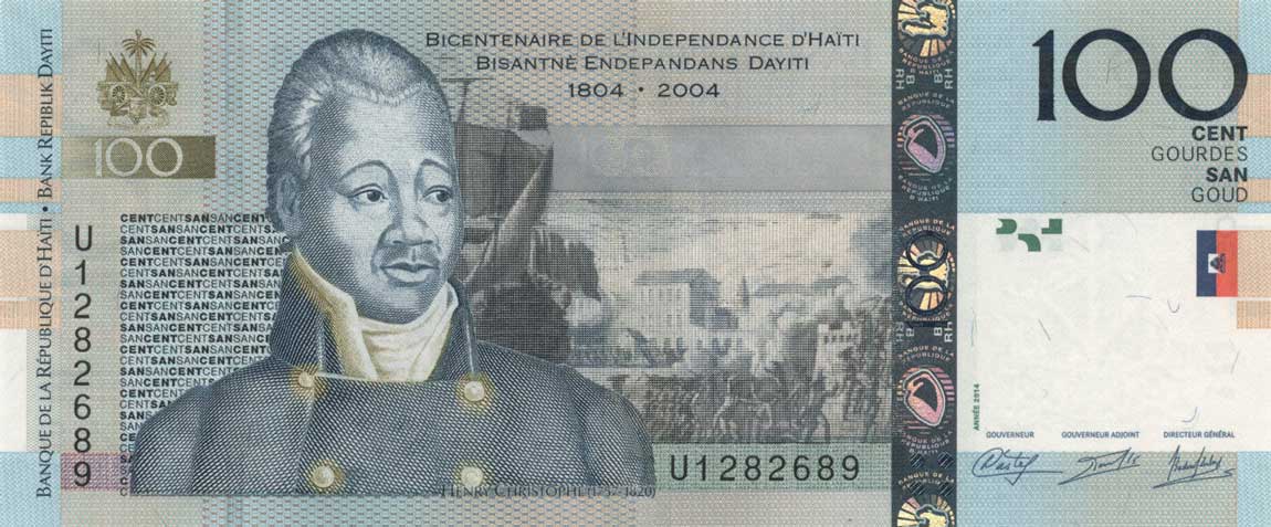 Front of Haiti p275e: 100 Gourdes from 2014