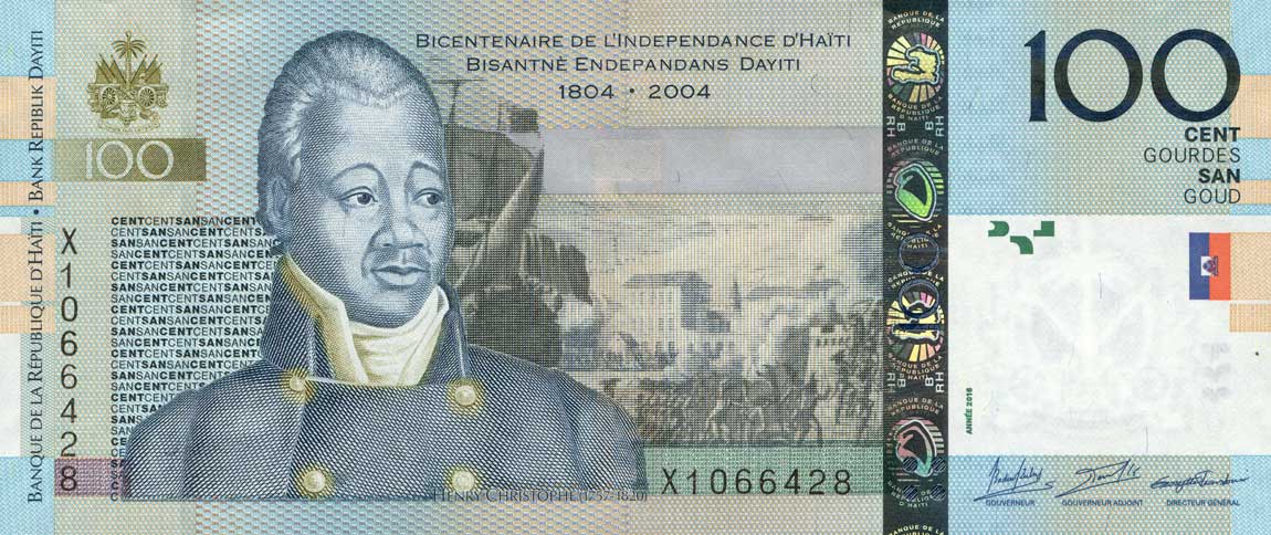 Front of Haiti p275f: 100 Gourdes from 2016