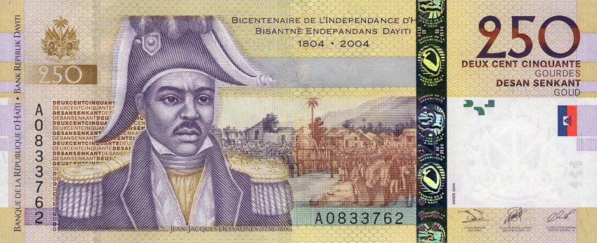 Front of Haiti p276a: 250 Gourdes from 2004
