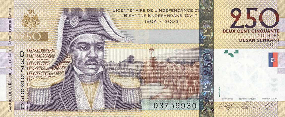 Front of Haiti p276d: 250 Gourdes from 2010