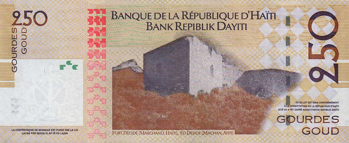 Back of Haiti p276e: 250 Gourdes from 2013