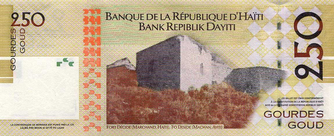 Back of Haiti p276f: 250 Gourdes from 2014