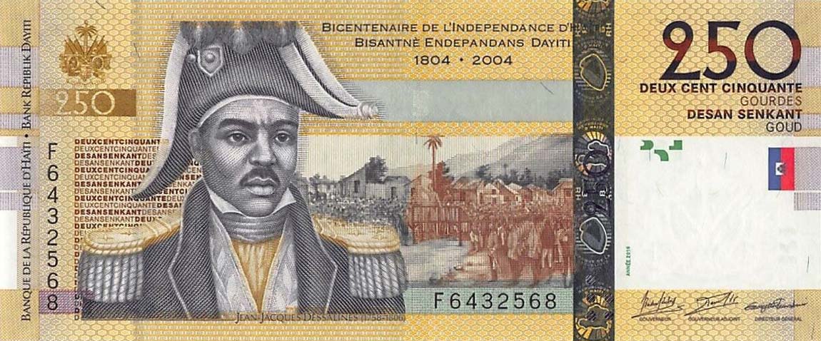 Front of Haiti p276g: 250 Gourdes from 2016