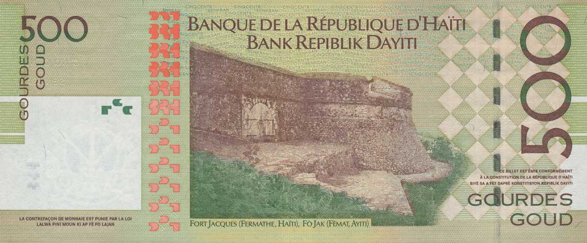 Back of Haiti p277a: 500 Gourdes from 2004