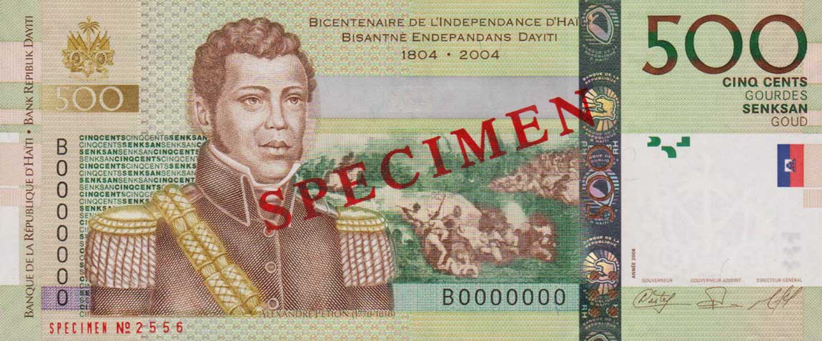 Front of Haiti p277s: 500 Gourdes from 2004